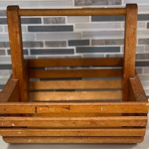 Vintage Wood Clam Basket Garden Folk Art Trug Maine